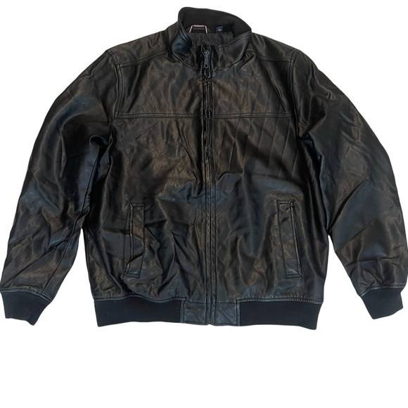Tommy Hilfiger Faux Leather Motorcycle Coat